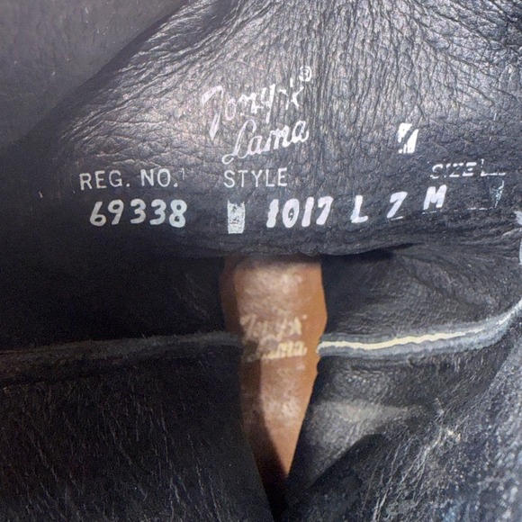 Tony Lama Womens Black Leather Western Cowboy Riding Boots Style 1017 Size 7M - Picture 10 of 10